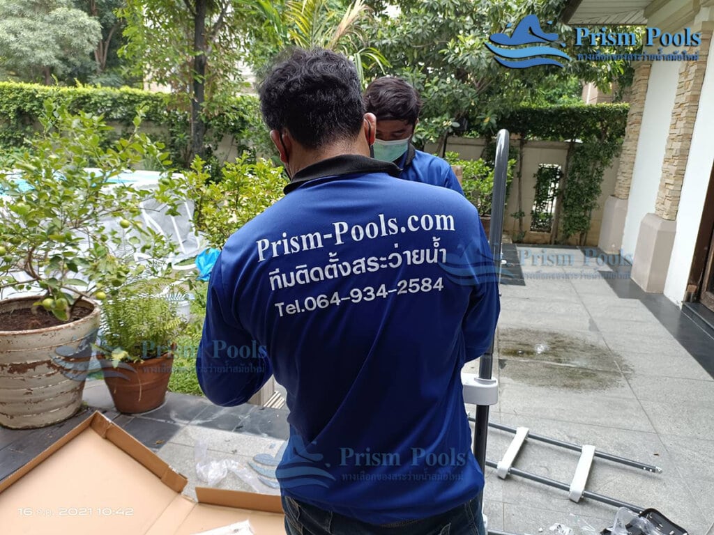 รีวิวติดตั้ง สระว่ายน้ำ Intex 16 ฟุต Prism Rectangular รหัส 26792 - 153