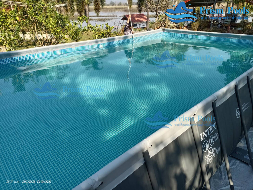 ติดตั้ง สระว่ายน้ำ INTEX 24 ฟุต Ultra XTR สระว่ายน้ำสำเร็จรูป รุ่น 26378 - 46