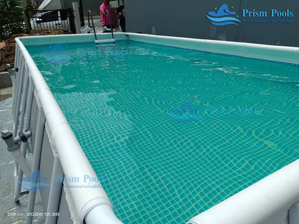 ติดตั้ง สระว่ายน้ำ INTEX 16 ฟุต Prism Rectan สระว่ายน้ำสำเร็จรูป รุ่น 26792 - 125