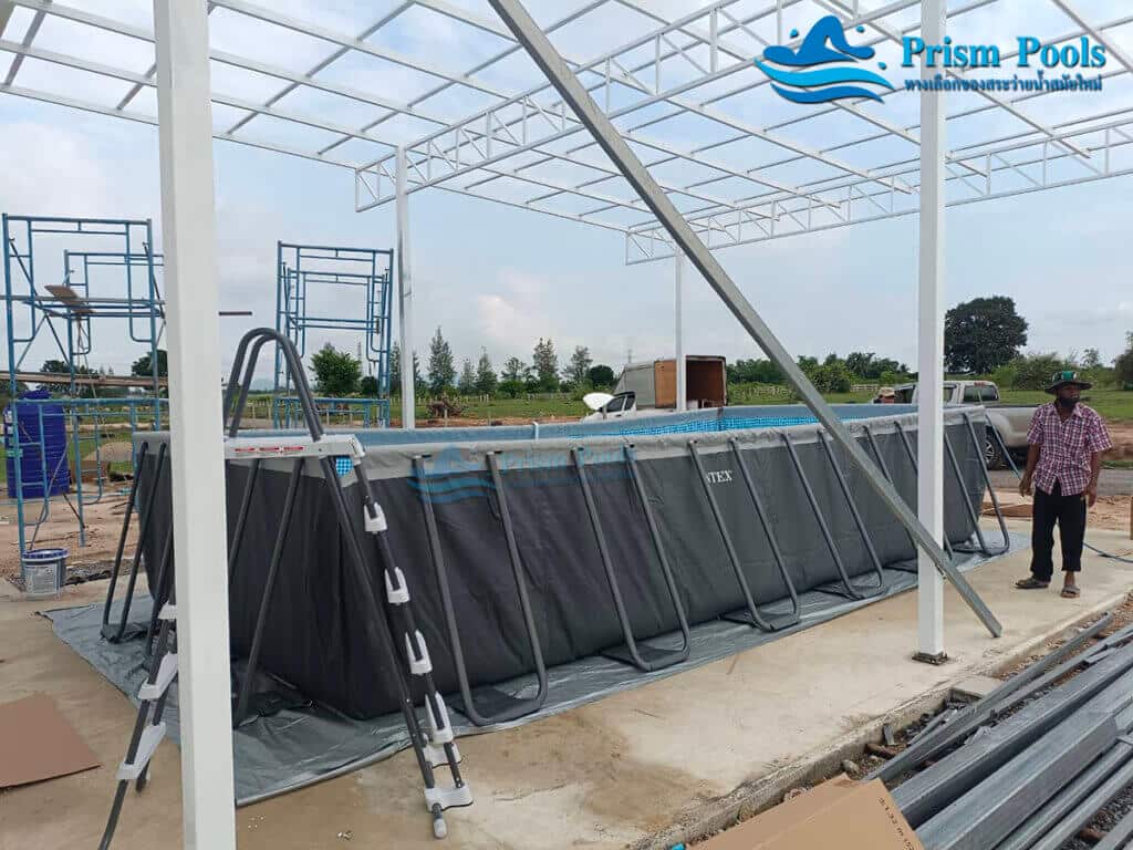 ติดตั้ง สระว่ายน้ำ INTEX 24 ฟุต Ultra XTR สระว่ายน้ำสำเร็จรูป รุ่น 26368 - 422