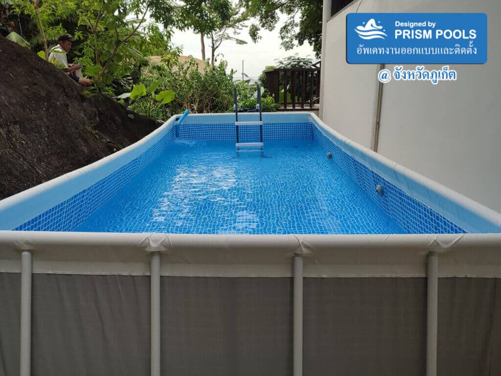 ติดตั้ง สระน้ำ INTEX ขนาด 16 ฟุต Prism Rectangular สระว่ายน้ำสำเร็จรูป รุ่น 26792-64