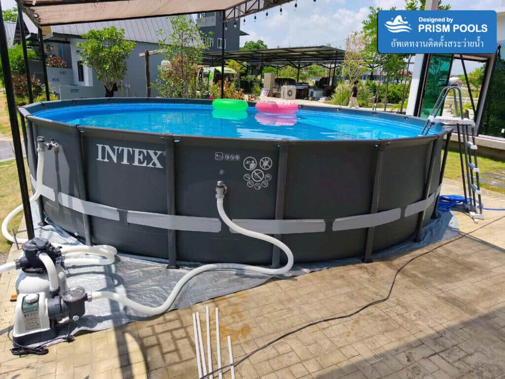ติดตั้ง สระน้ำ INTEX ขนาด 7.32 เมตร (24 ฟุต) Ultra XTR Round สระว่ายน้ำสำเร็จรูป รุ่น 26340 - 6