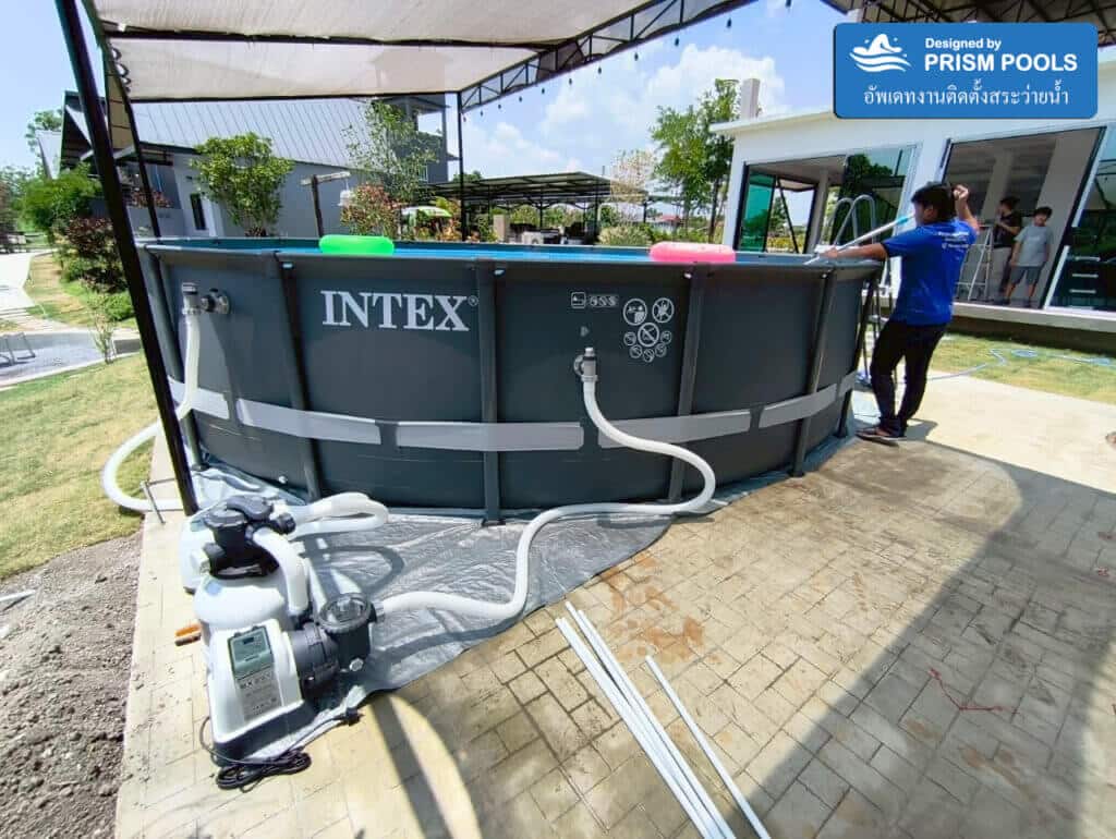ติดตั้ง สระน้ำ INTEX ขนาด 7.32 เมตร (24 ฟุต) Ultra XTR Round สระว่ายน้ำสำเร็จรูป รุ่น 26340 - 3